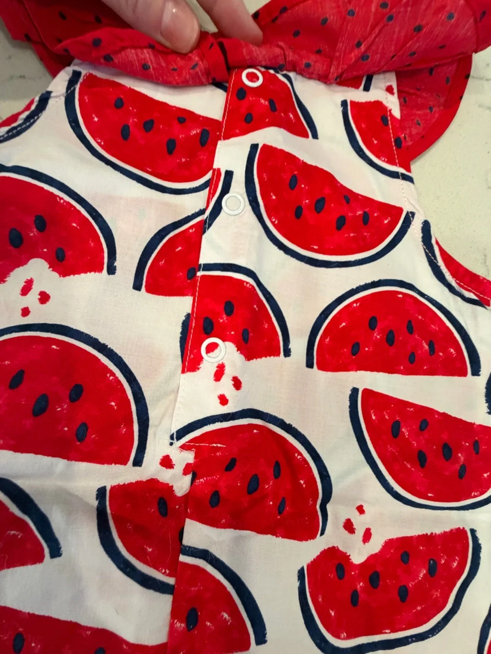 Carter's White Bib with Red Watermelon Print